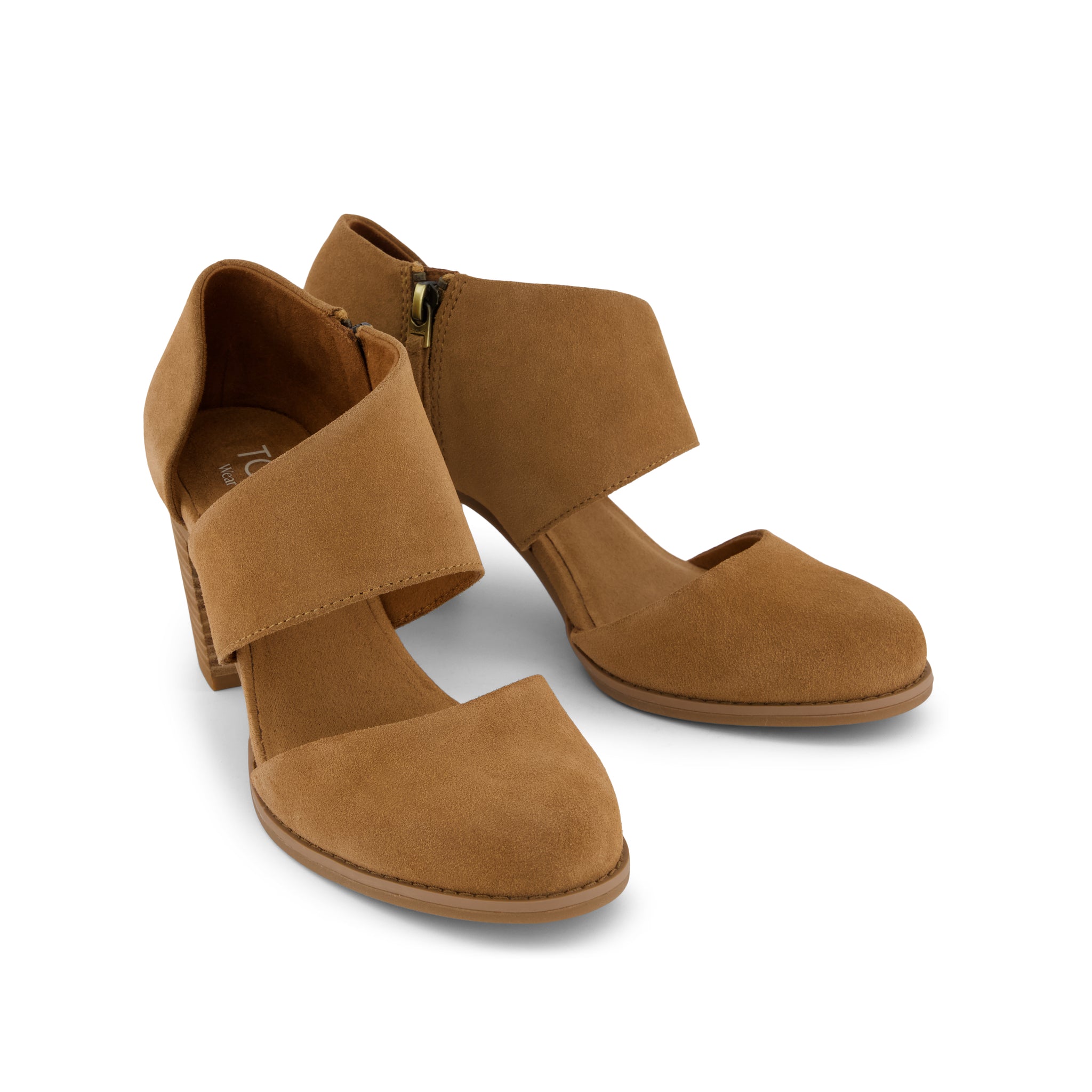 Milan Heel - Brown Sugar Suede Front View