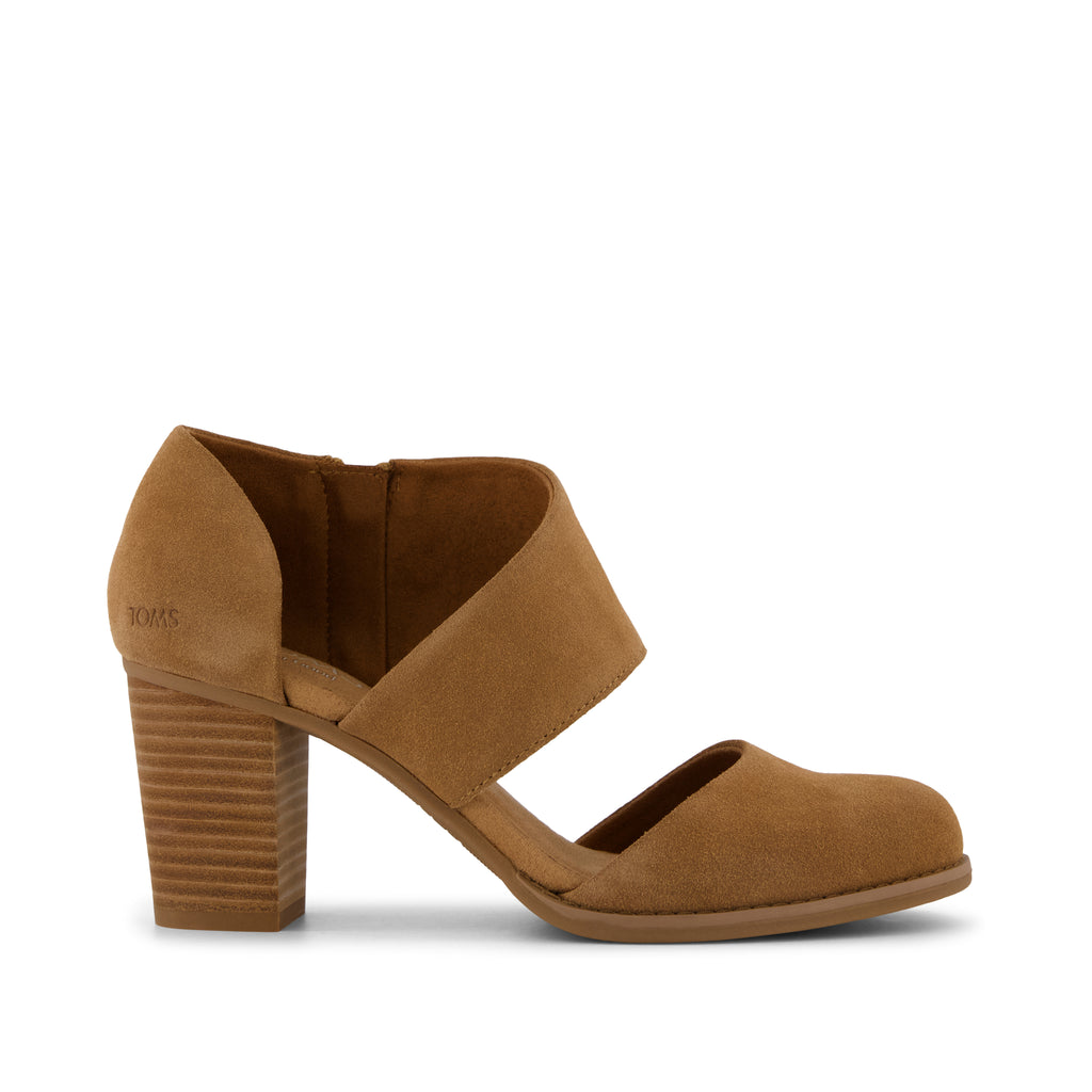 Milan Heel - Brown Sugar Suede Side View