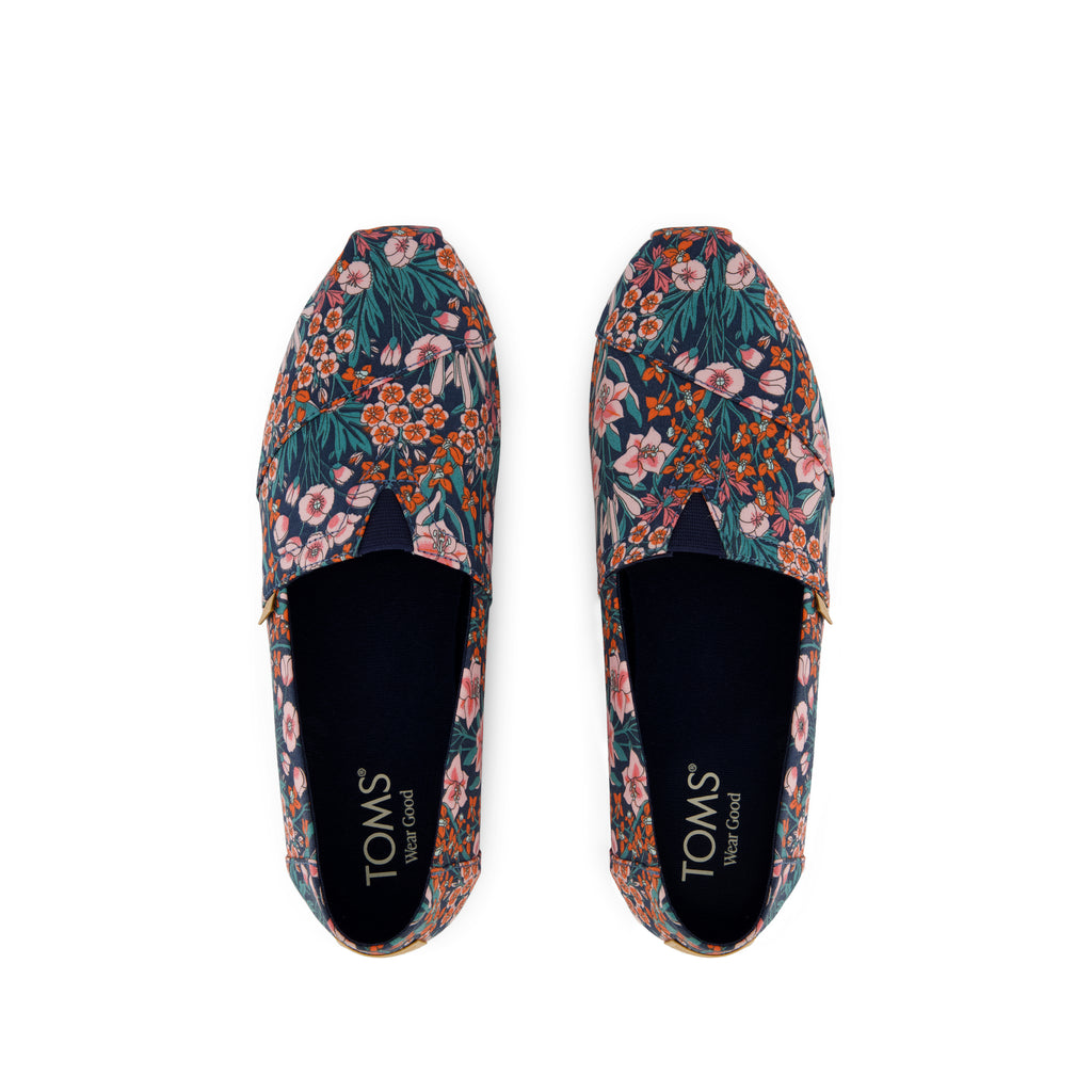 Alpargata Classic - Dark Teal Mountain Primrose Print Top View