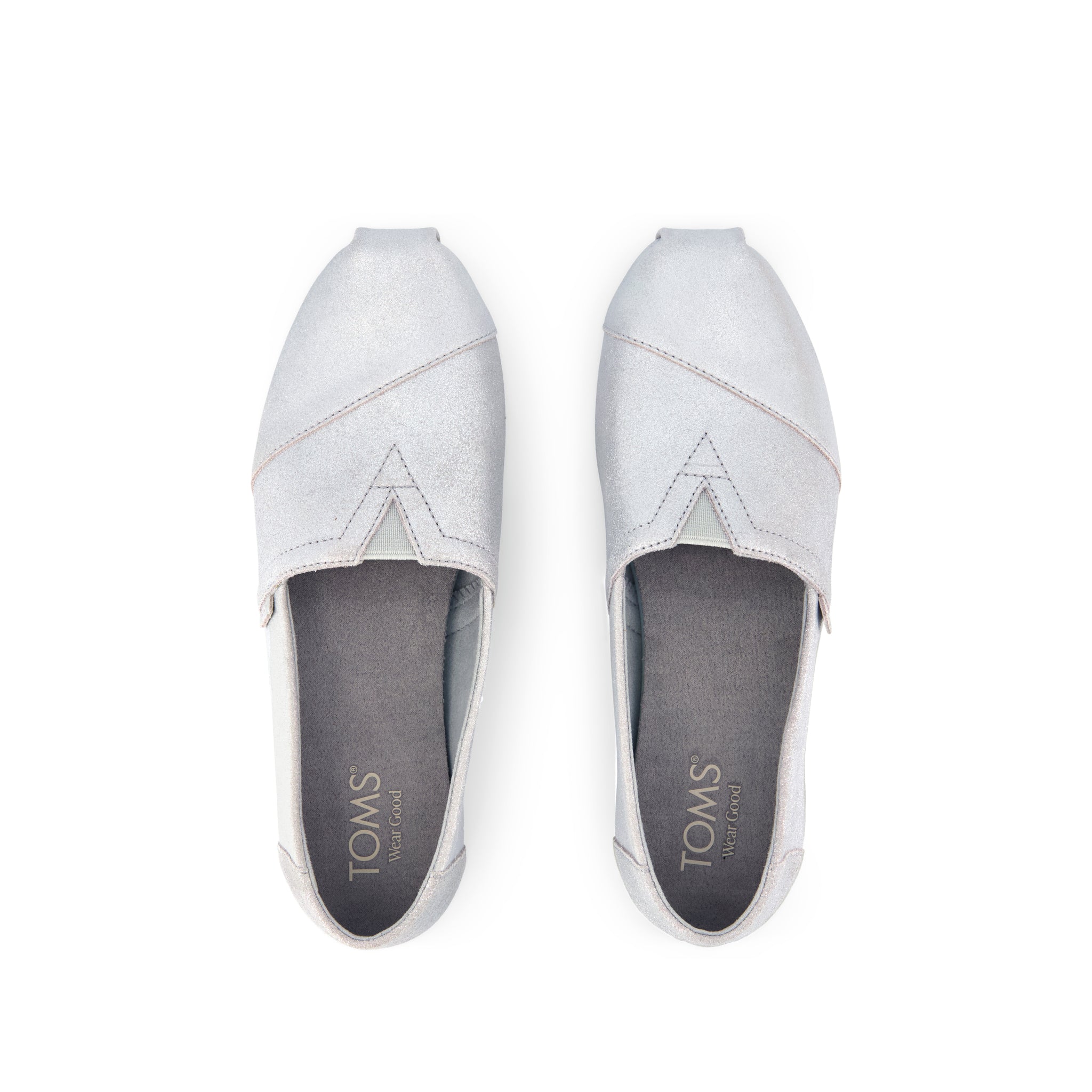 Alpargata Classic - Light Grey Metallic Suede Top View