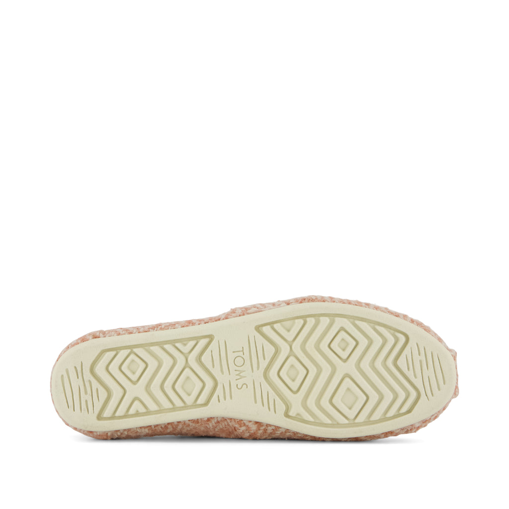 Alpargata Classic - Pale Rose Herringbone Faux Fur Bottom Sole View