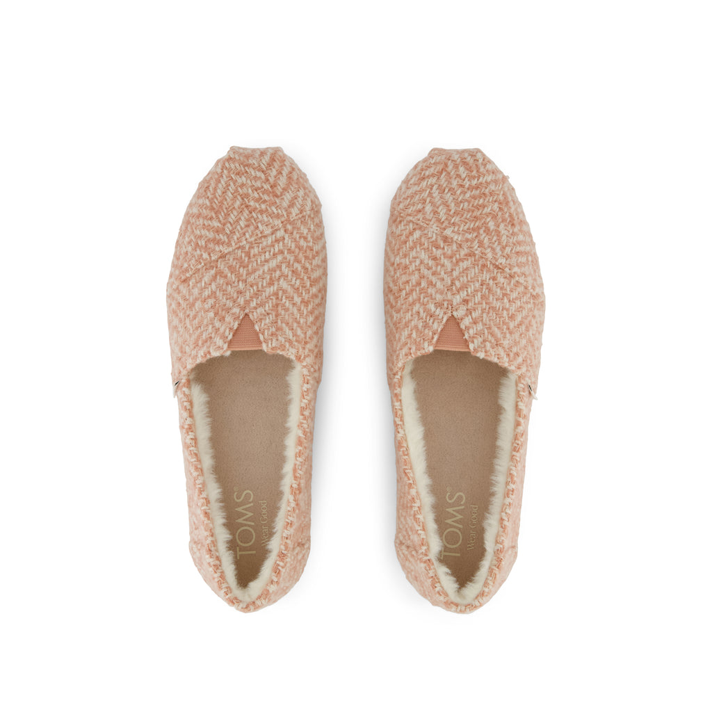 Alpargata Classic - Pale Rose Herringbone Faux Fur Top View