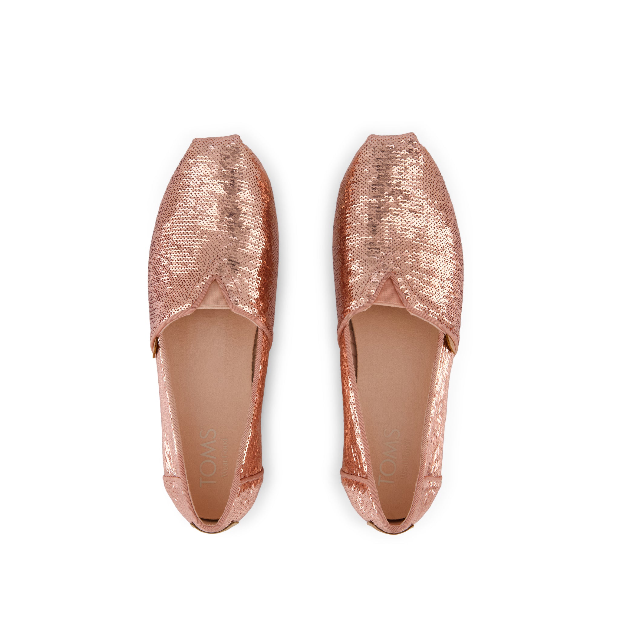 Alpargata Classic - Cafe Creme Metallic Sequins Top View