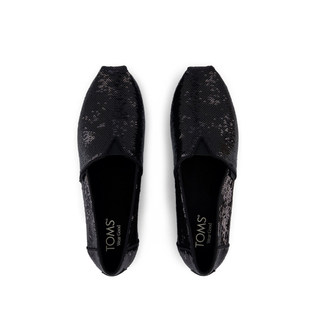 Alpargata Classic - Black Metallic Sequins Top View