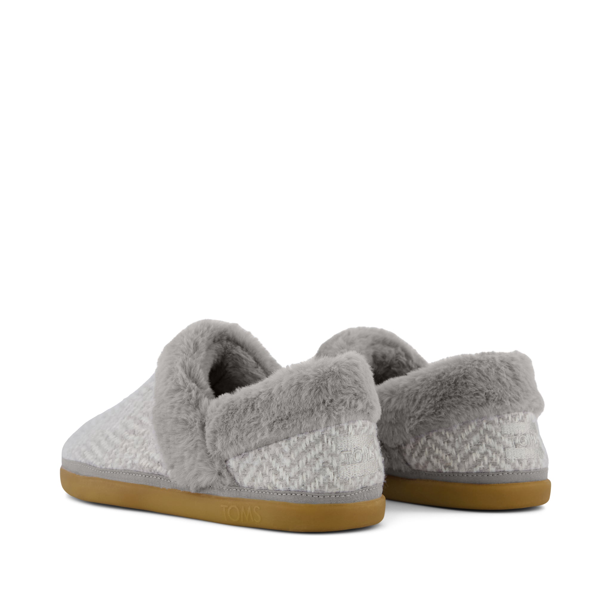 Oslo Convertible Slipper - Drizzle Grey Herringbone Back View