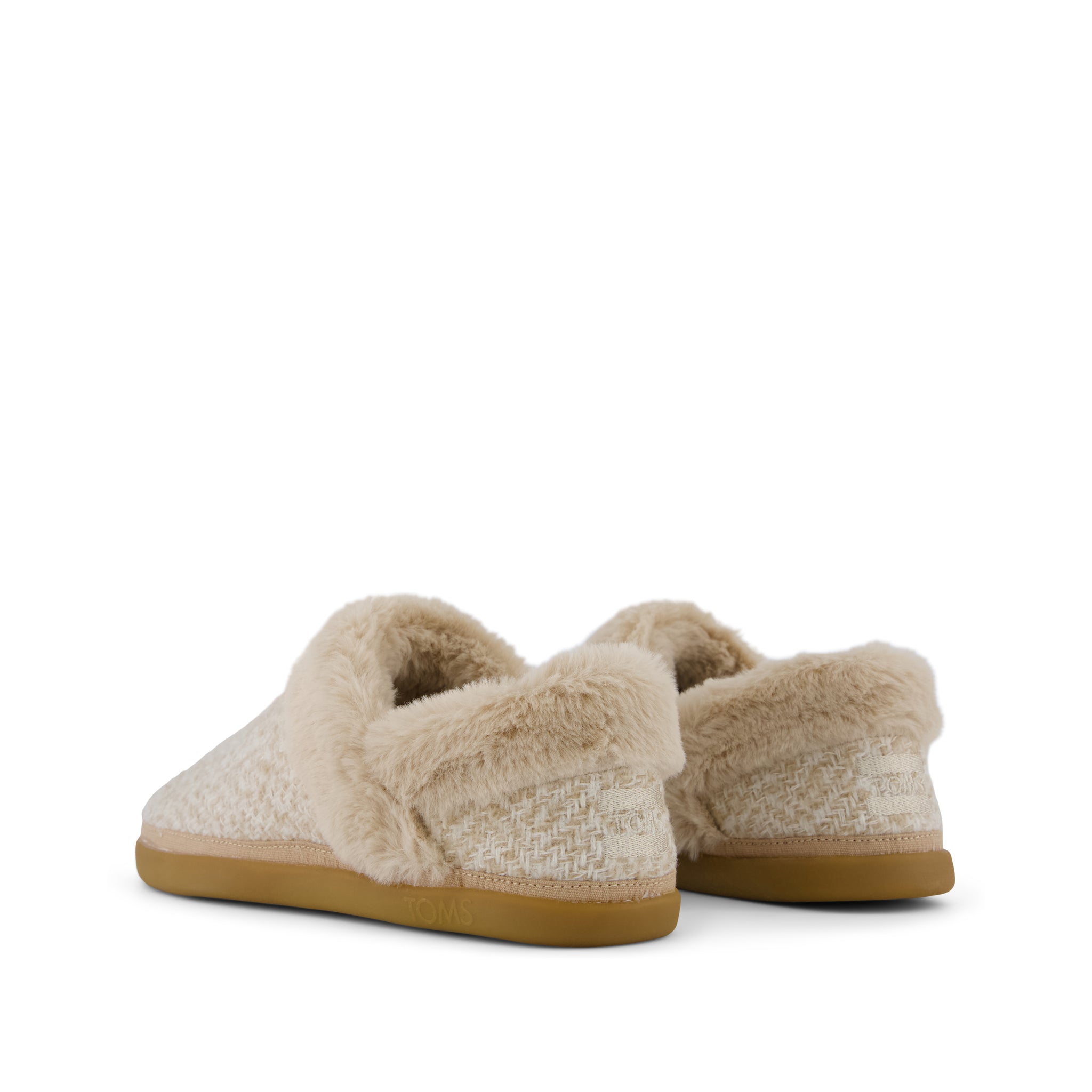 Oslo Convertible Slipper - Oatmeal Herringbone Back View