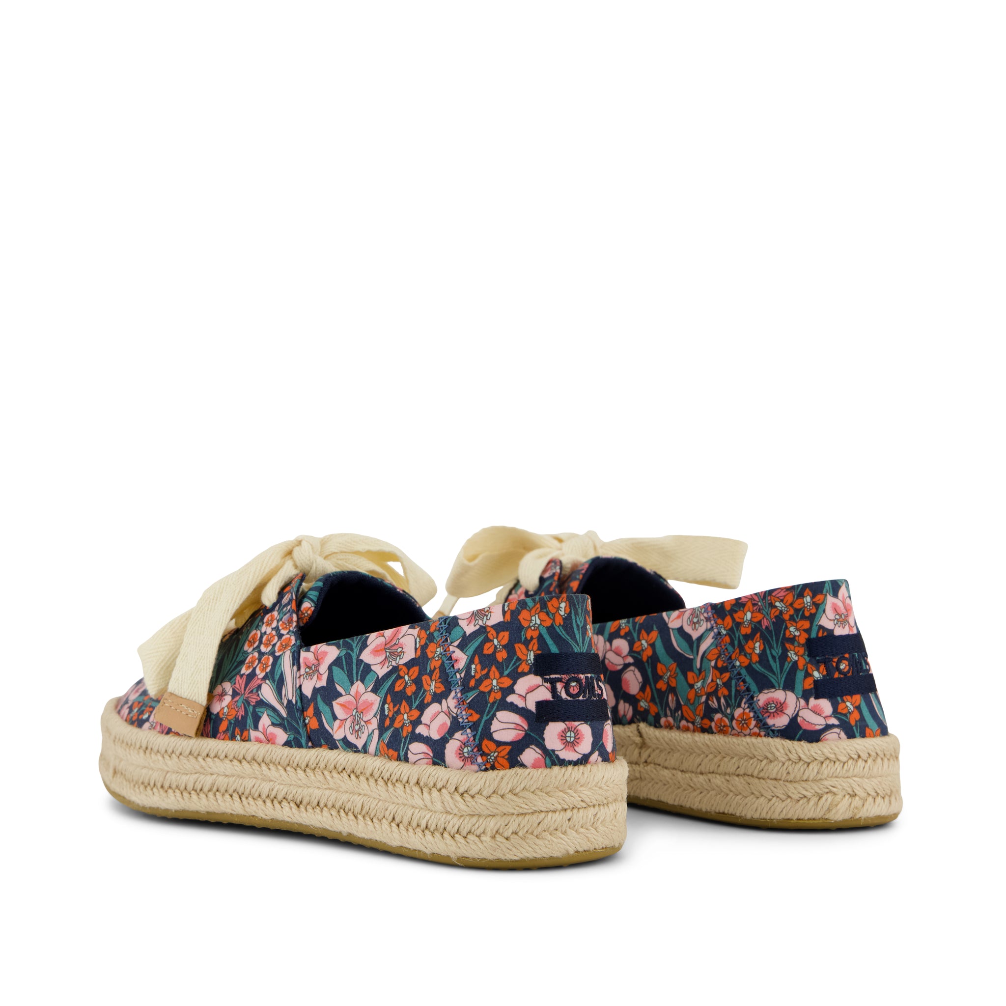 Carolina Lace-Up Espadrille - Dark Teal Mountain Primrose Back View
