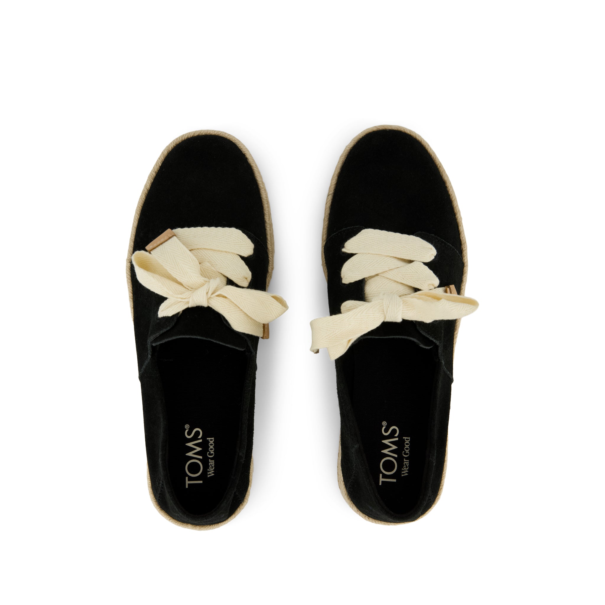 Carolina Lace-Up Espadrille - Black Suede Top View