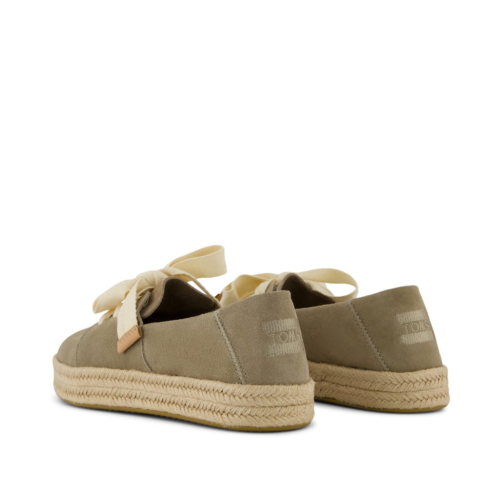 Carolina Lace-Up Espadrille - Dune Suede Back View