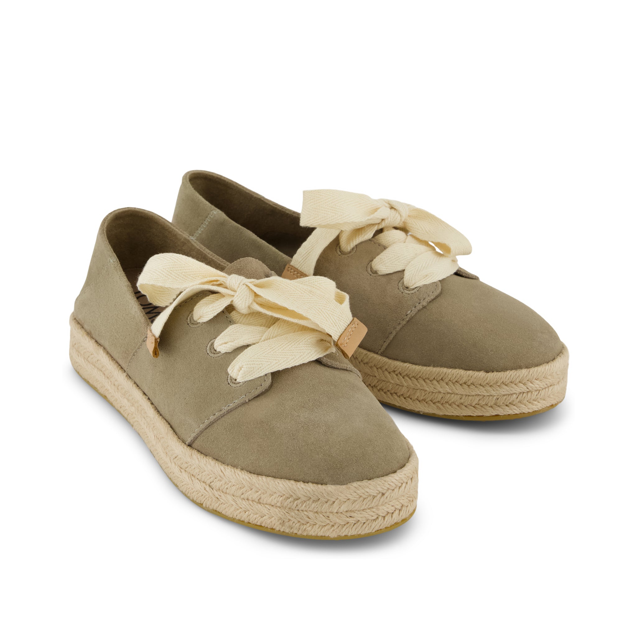Carolina Lace-Up Espadrille - Dune Suede Front View