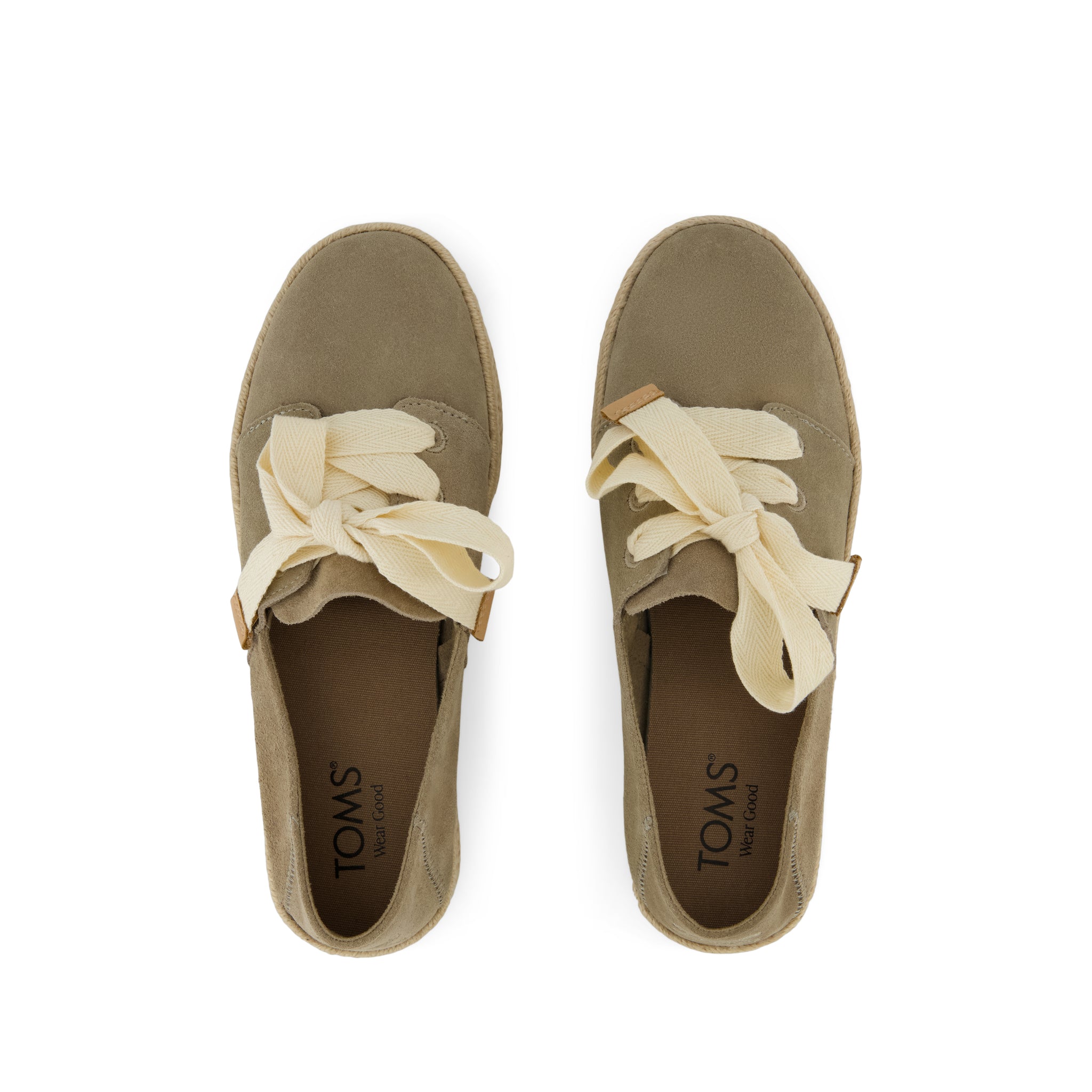 Carolina Lace-Up Espadrille - Dune Suede Top View