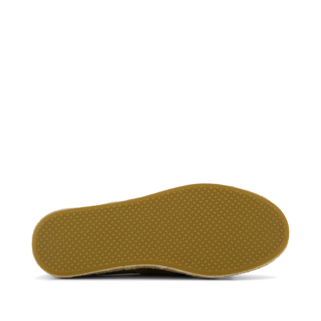 Carolina Lace-Up Espadrille - Military Olive Suede Bottom Sole View