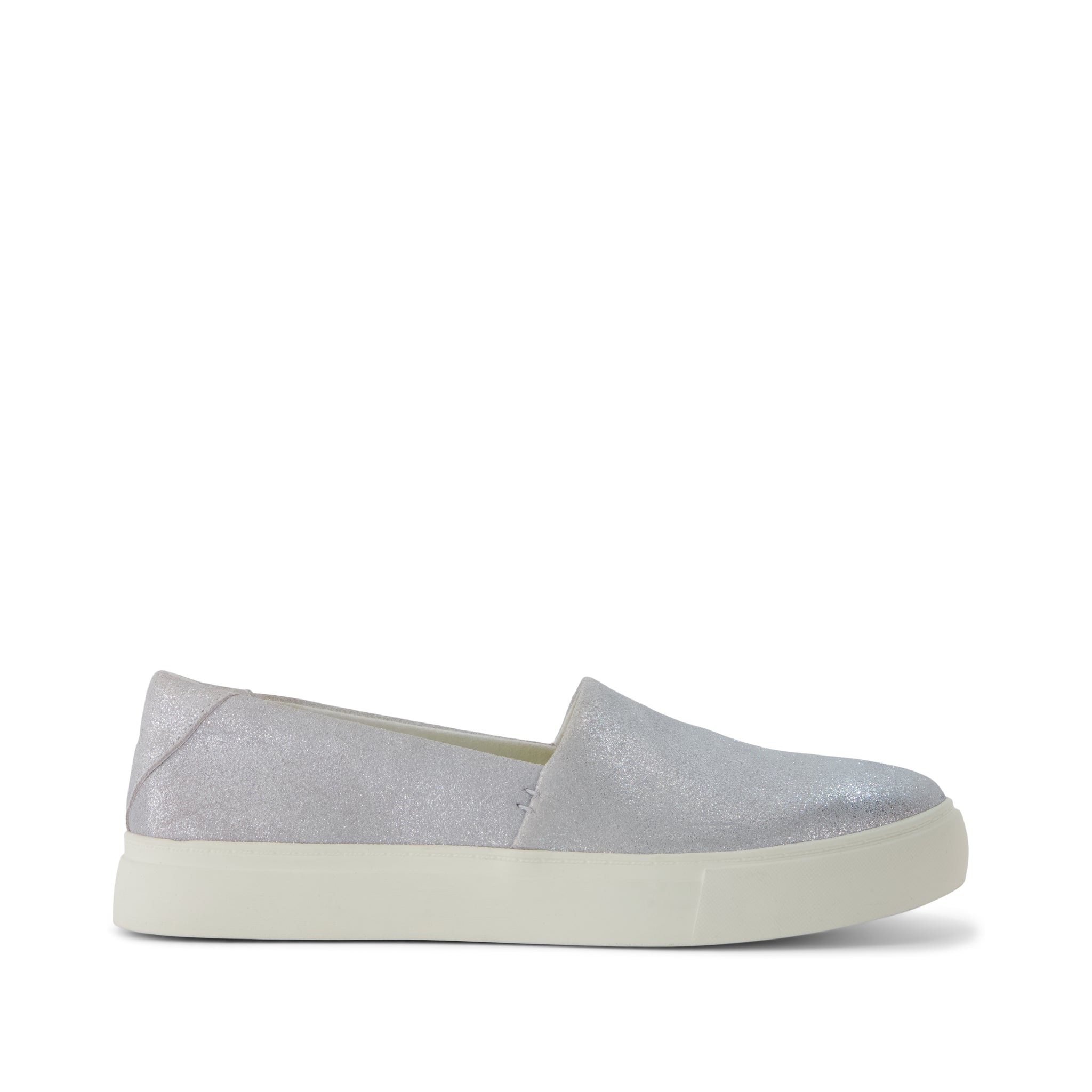 Kameron Slip On Sneaker - Light Grey Metallic Suede Side View