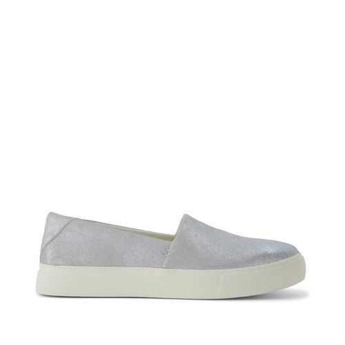 Kameron Slip On Sneaker - Light Grey Metallic Suede Side View