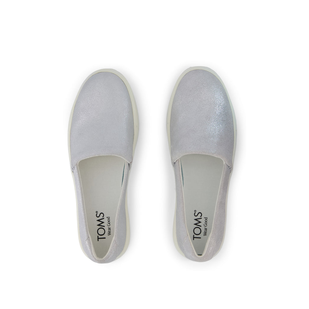 Kameron Slip On Sneaker - Light Grey Metallic Suede Top View
