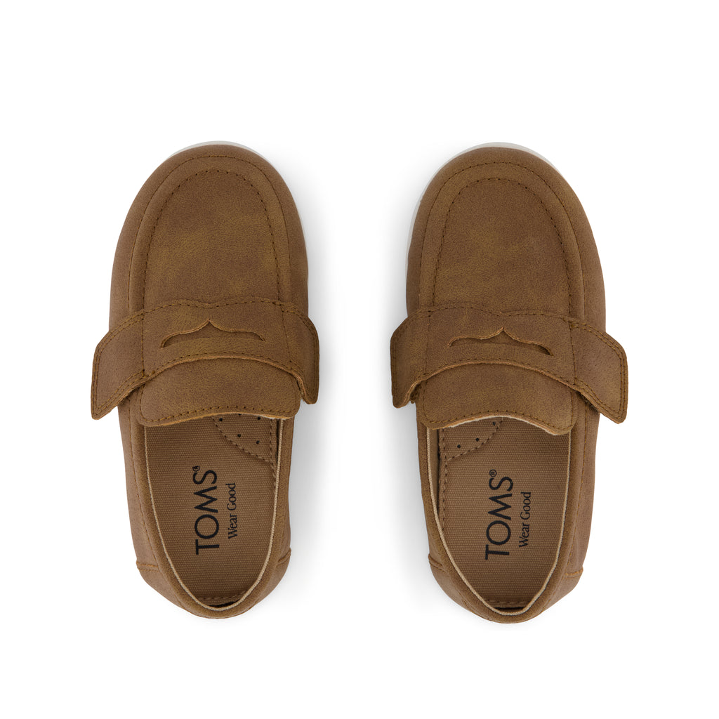Oliver Toddler Loafer - Toffee Microsuede Top View