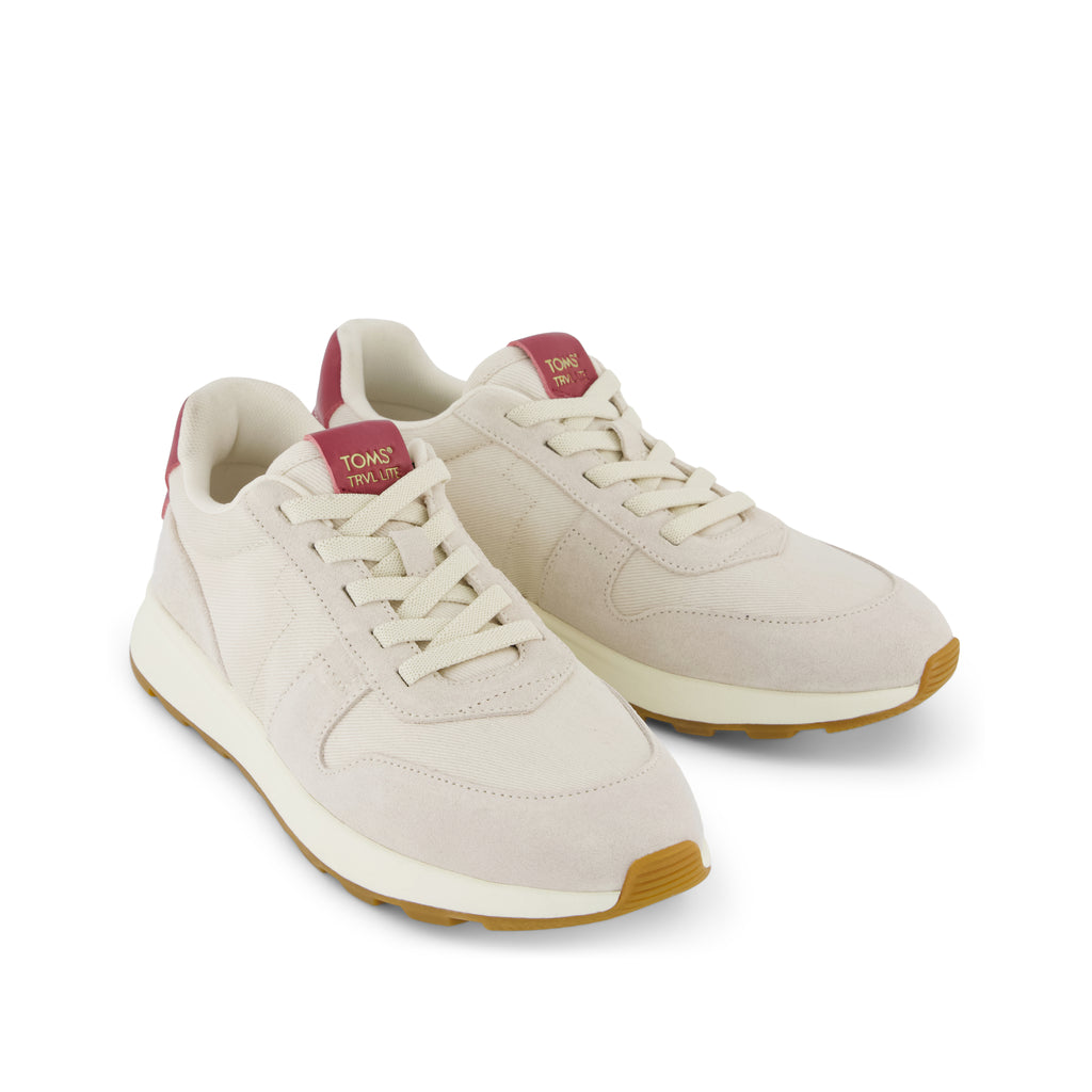 TRVL LITE Retro Runner Sneaker - Water Repellent Light Sand Front View