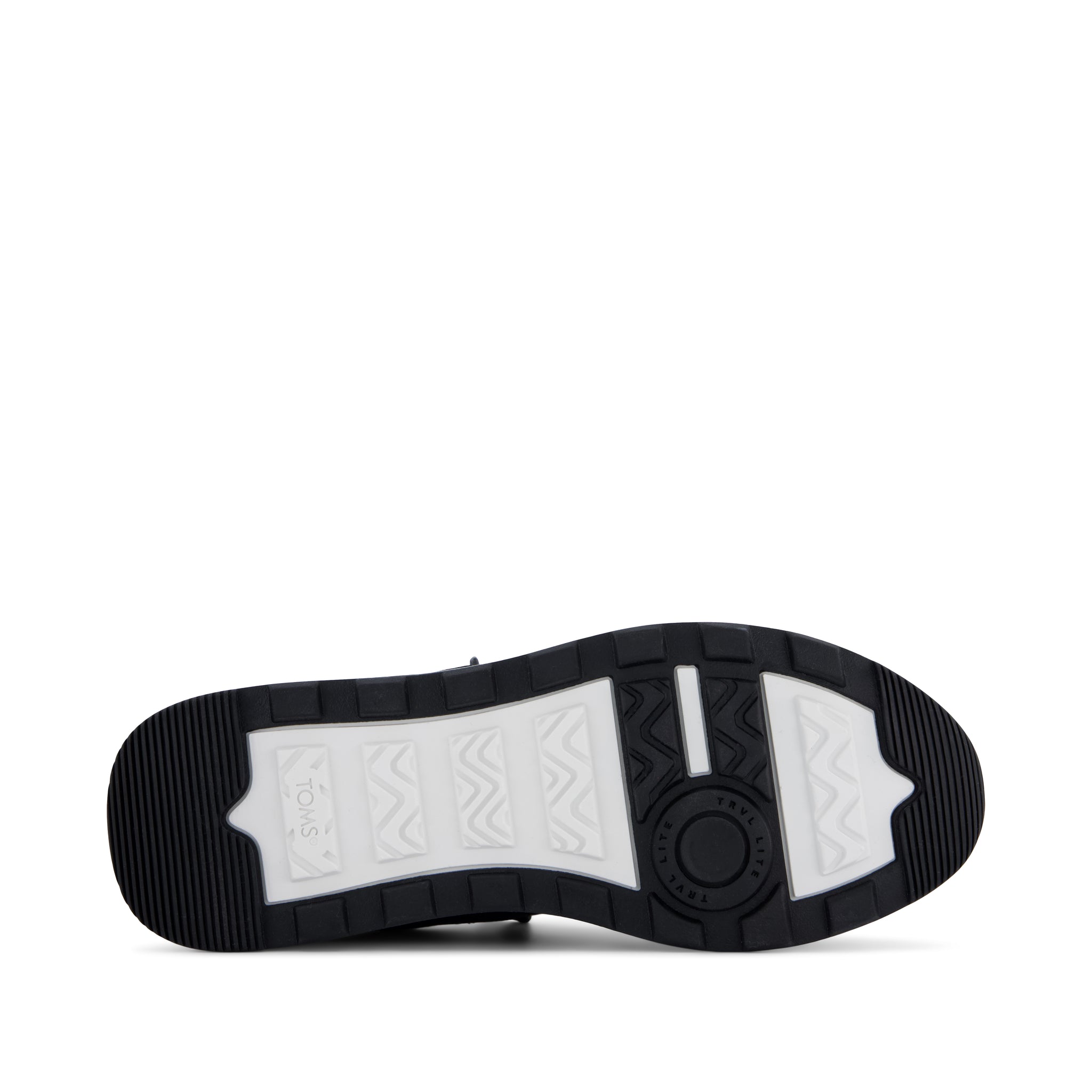 TRVL LITE Cabrillo Sneaker - Water Repellant Black Vintage Twill and Metallic Suede Bottom Sole View