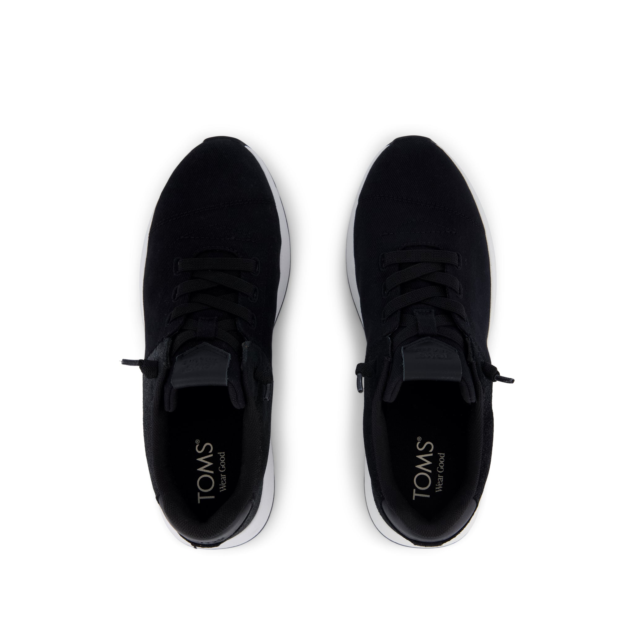 TRVL LITE Cabrillo Sneaker - Water Repellant Black Vintage Twill and Metallic Suede Top View