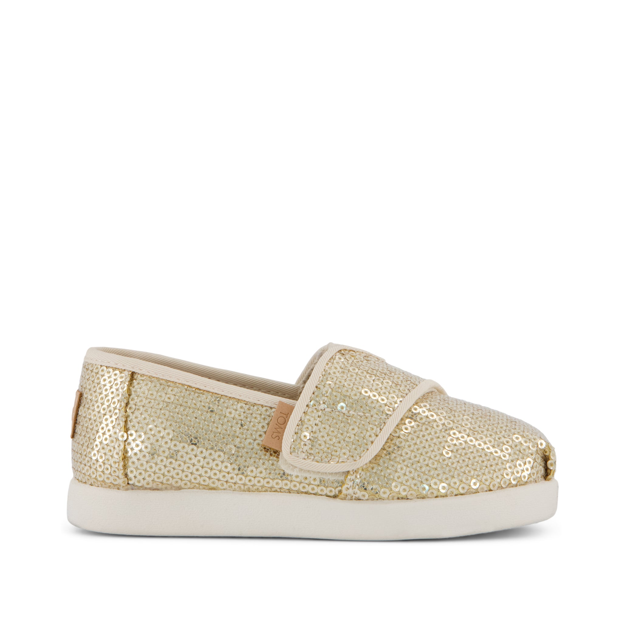Alpargata Classic Toddler Shoe - Champagne Mini Sequins Side View