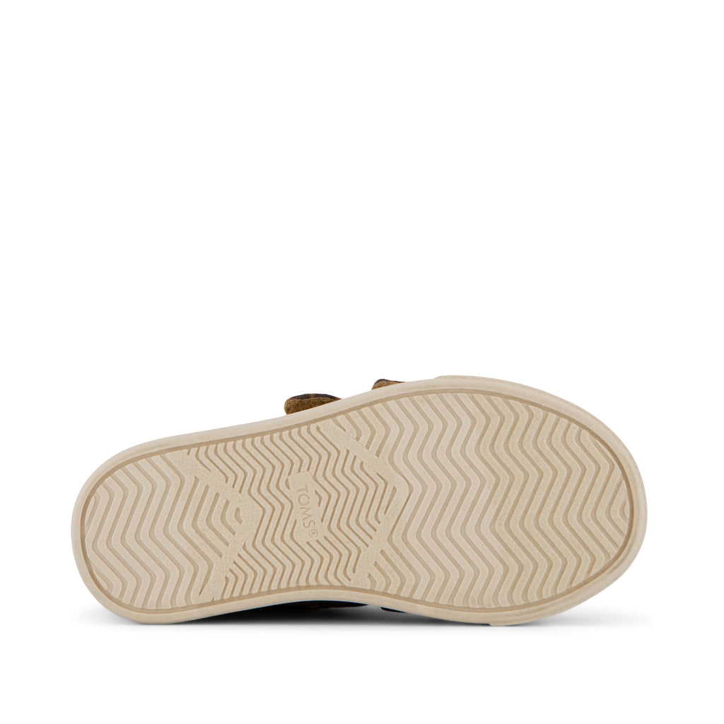 Cruz Double Strap Toddler Sneaker - Brown Sugar Leopard Print Bottom Sole View