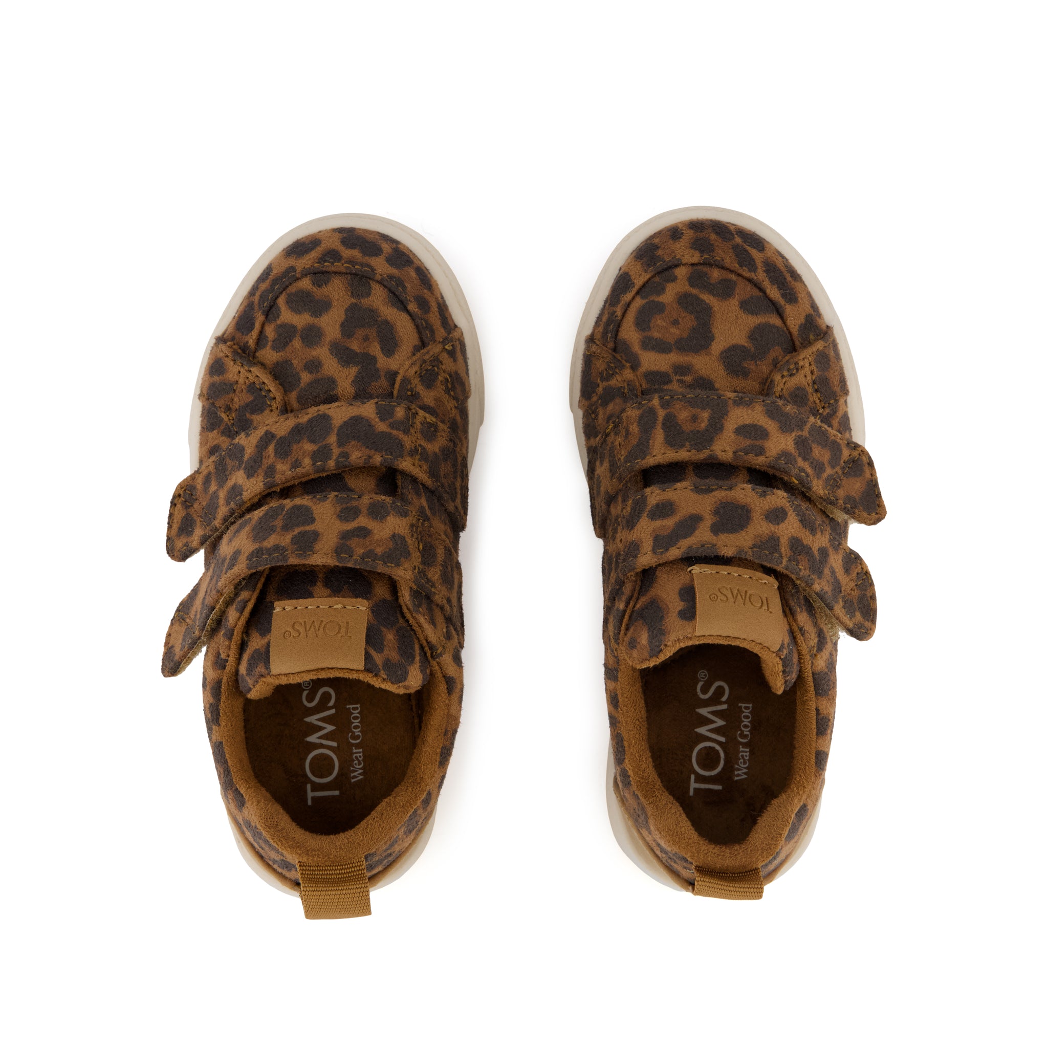 Cruz Double Strap Toddler Sneaker - Brown Sugar Leopard Print Top View