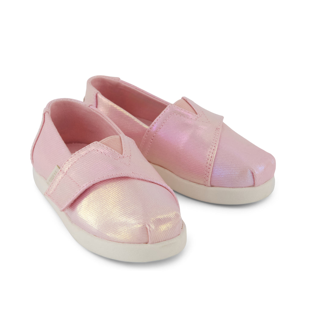 Alpargata Classic Toddler Shoe - Pink Quartz Iridescent Twill Front View
