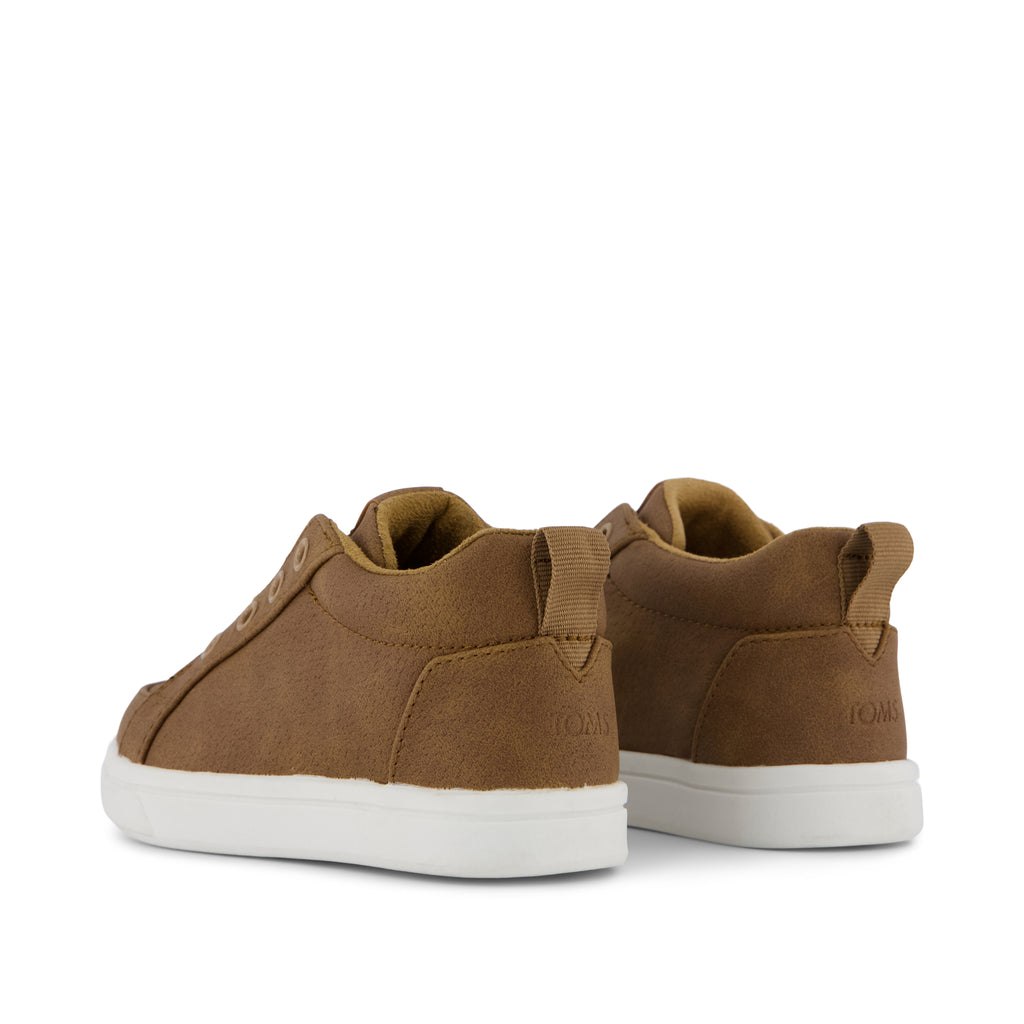 Cruz Mid Toddler Slip On Shoe - Toffee Microsuede Back View