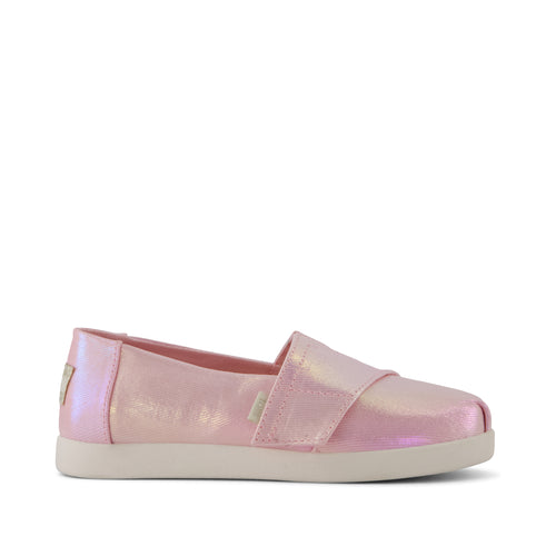 Alpargata Classic Kids Shoe - Pink Quartz Iridescent Twill Side View