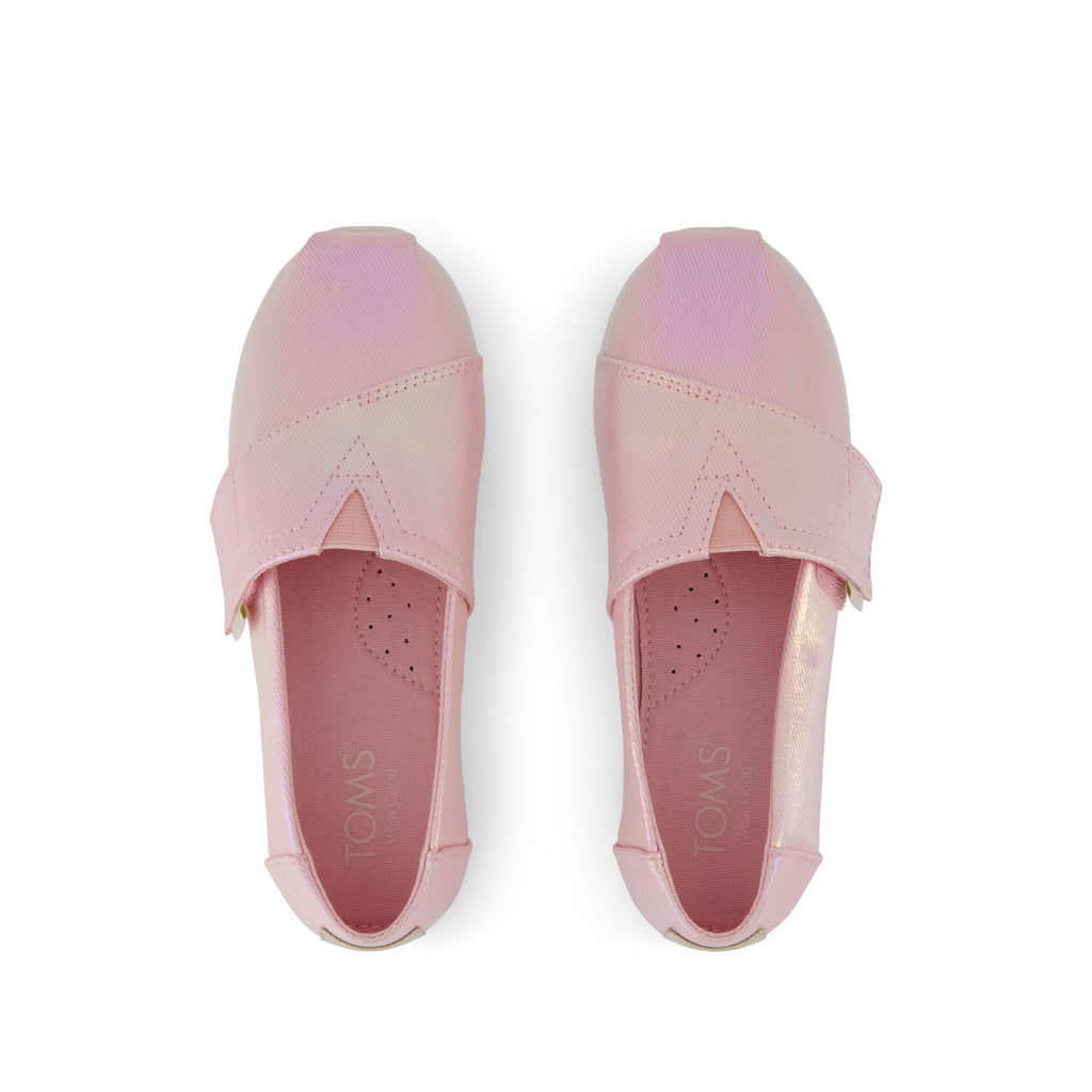 Alpargata Classic Kids Shoe - Pink Quartz Iridescent Twill Top View