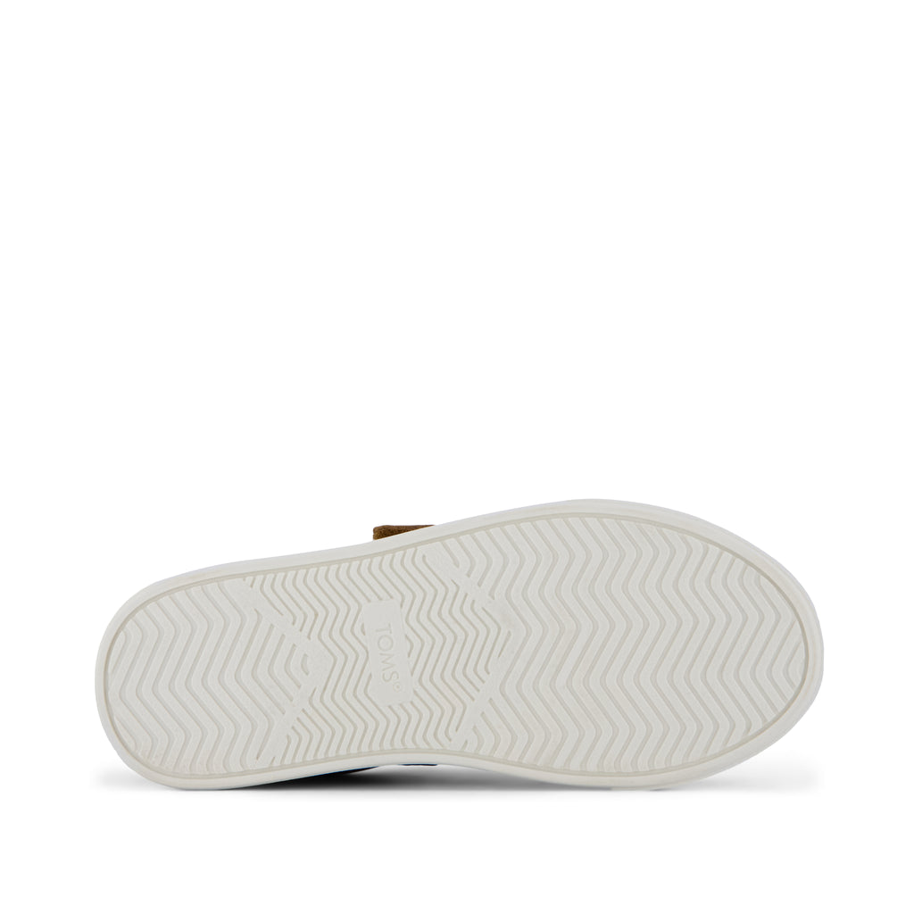 Cruz Double Strap Kids Sneaker - Toffee Microsuede Bottom Sole View