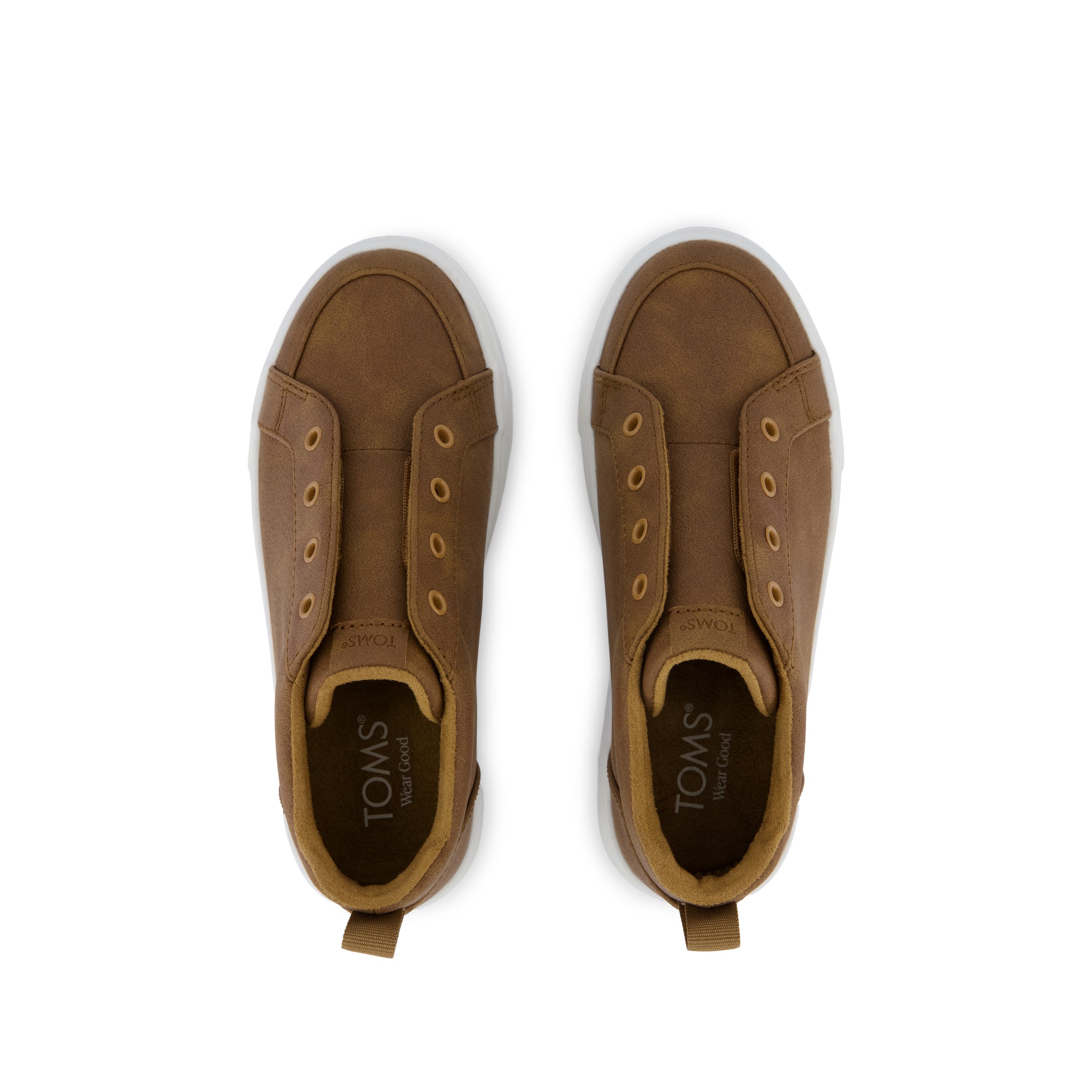 Cruz Mid Kids Slip On Shoe - Toffee Microsuede Top View