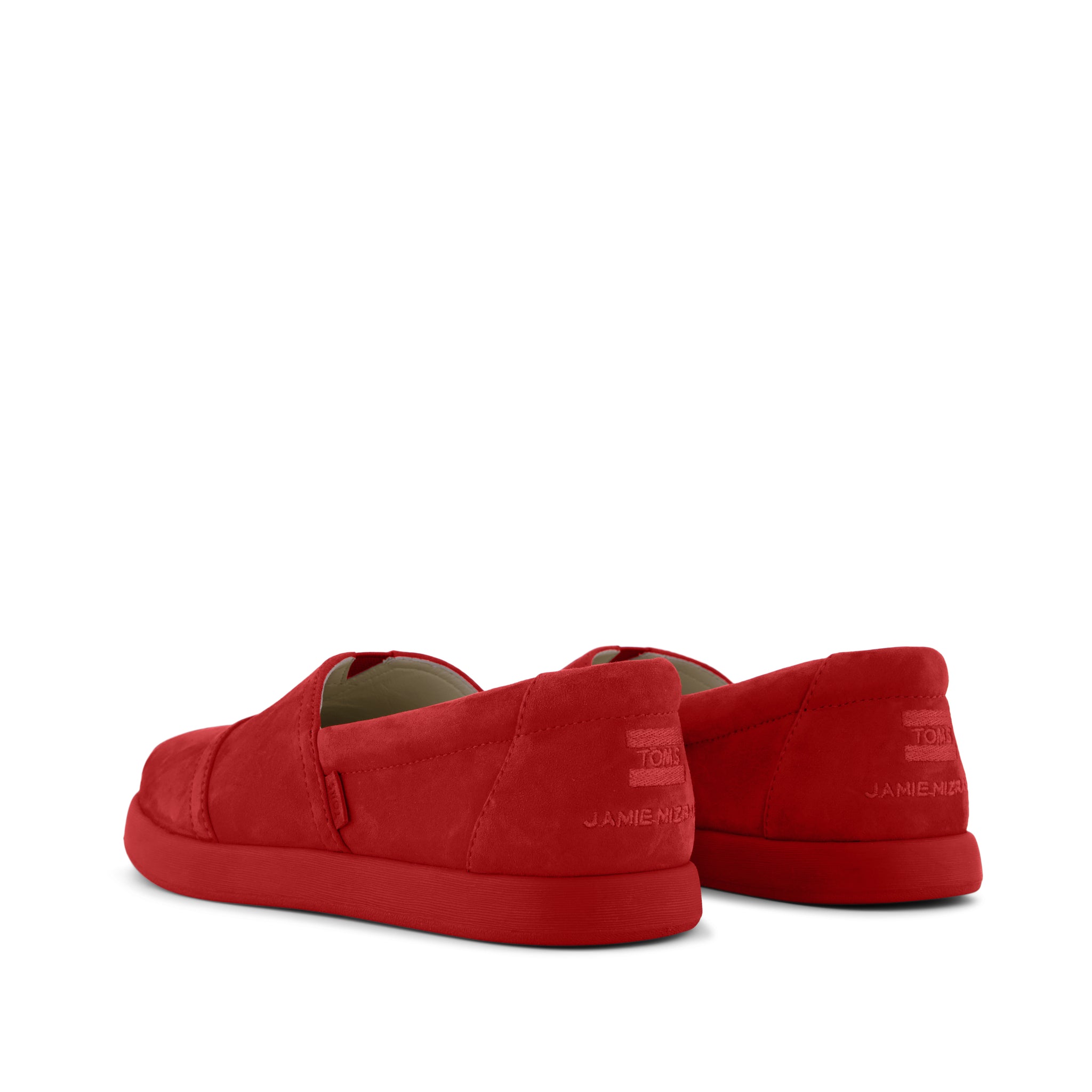TOMS x Jamie Mizrahi Alp FWD  - Cherry Red Suede Back View