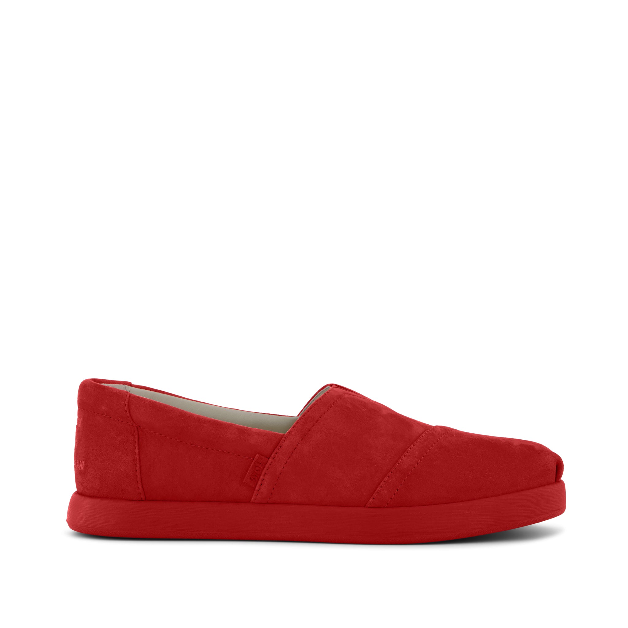 TOMS x Jamie Mizrahi Alp FWD  - Cherry Red Suede Side View
