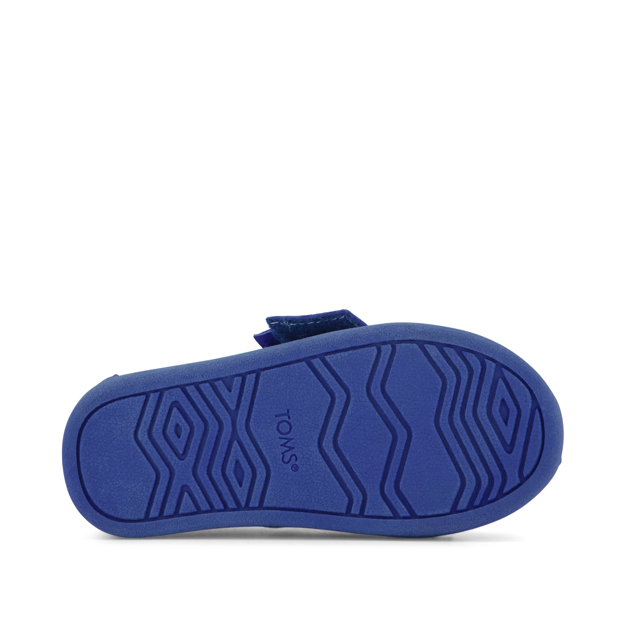 TOMS x Jamie Mizrahi Alpargata Classic Toddler Shoe - Water Repellent Electric Blue Suede Bottom Sole View