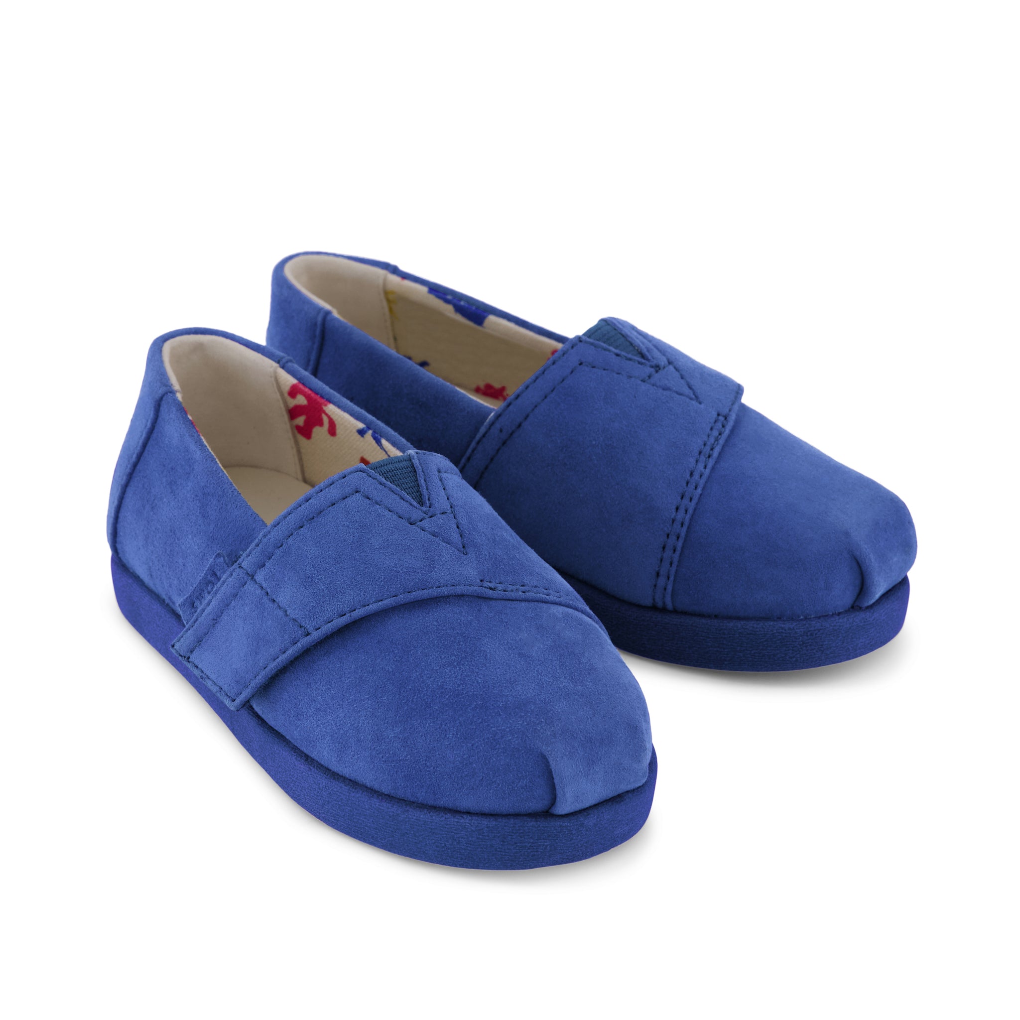 TOMS x Jamie Mizrahi Alpargata Classic Toddler Shoe - Water Repellent Electric Blue Suede Front View