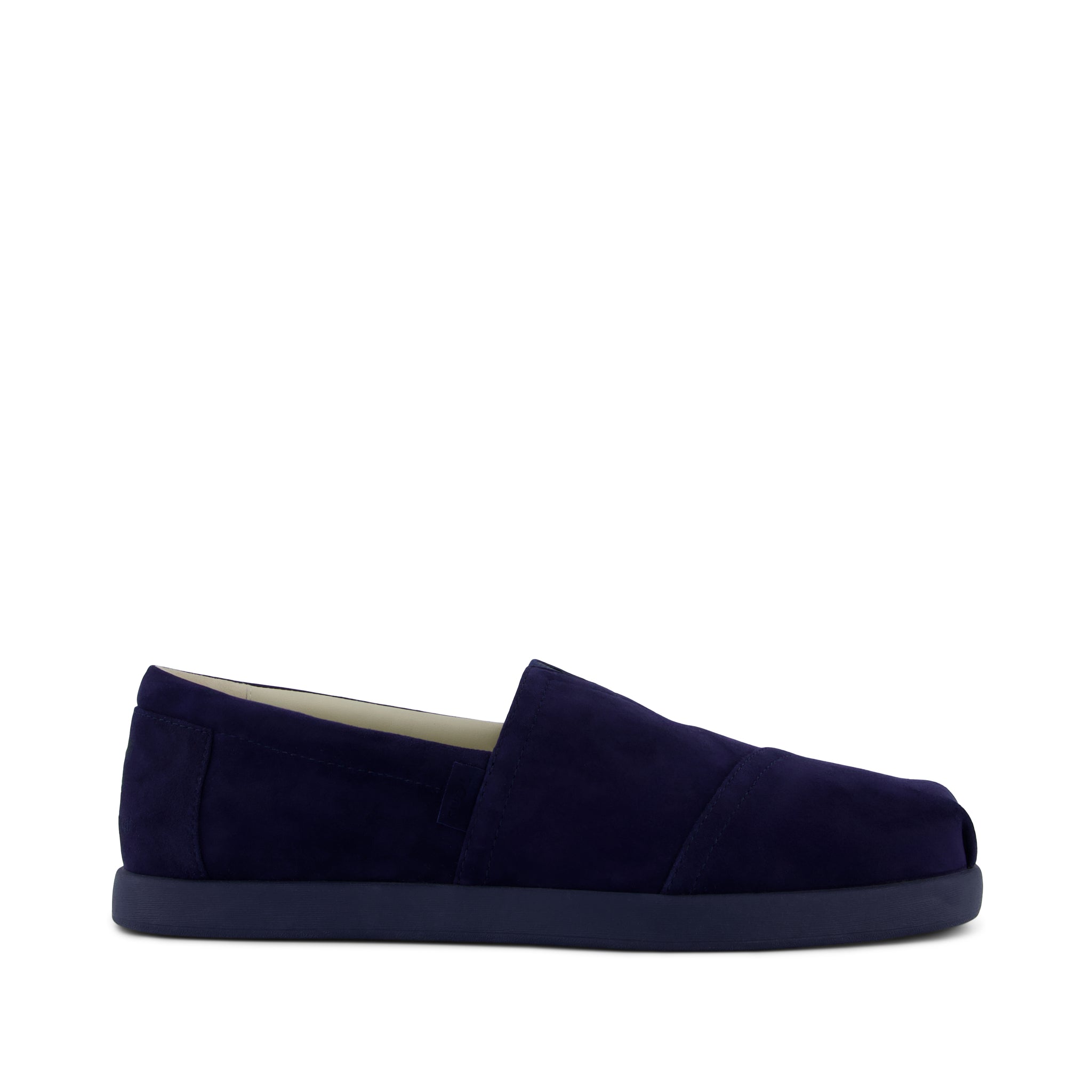 TOMS x Jamie Mizrahi Alp FWD - Water Repellent Navy Noir Suede Side View