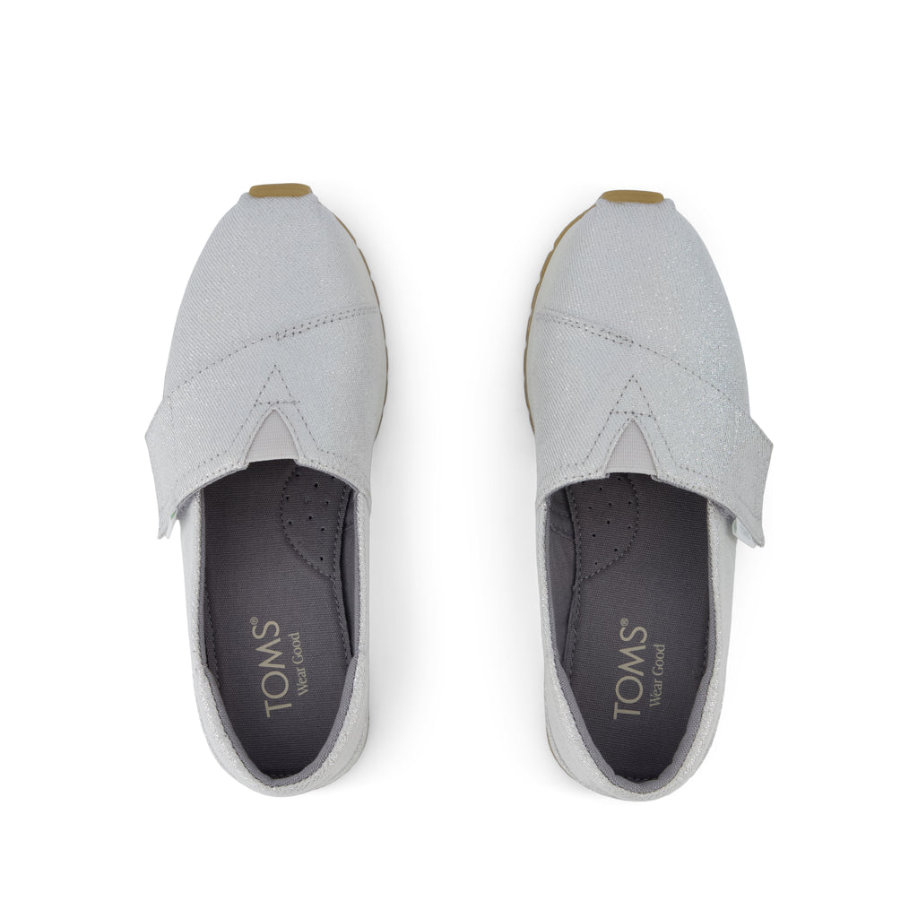 Resident Plus Kids Sneaker - Silver Metallic Twill Top View