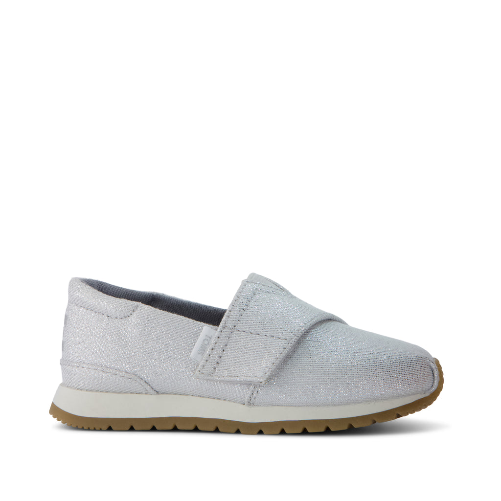 Resident Plus Toddler Sneaker - Silver Metallic Twill Side View