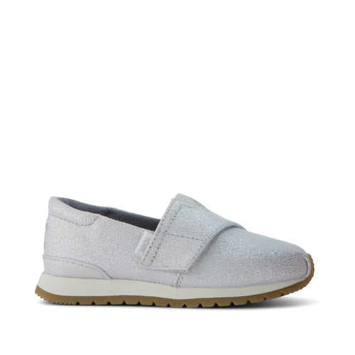 Resident Plus Toddler Sneaker - Silver Metallic Twill Side View