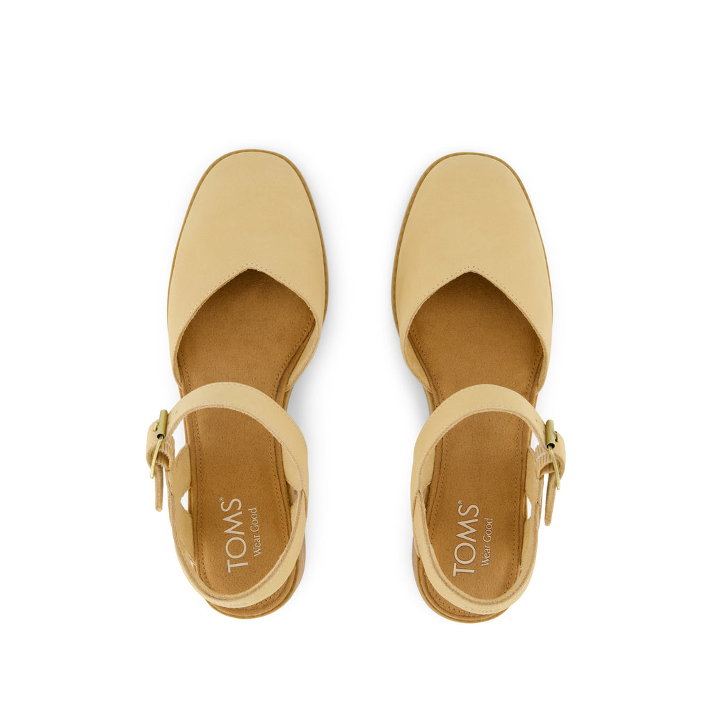 Jaclyn Heel - Light Caramel Nubuck Leather Top View