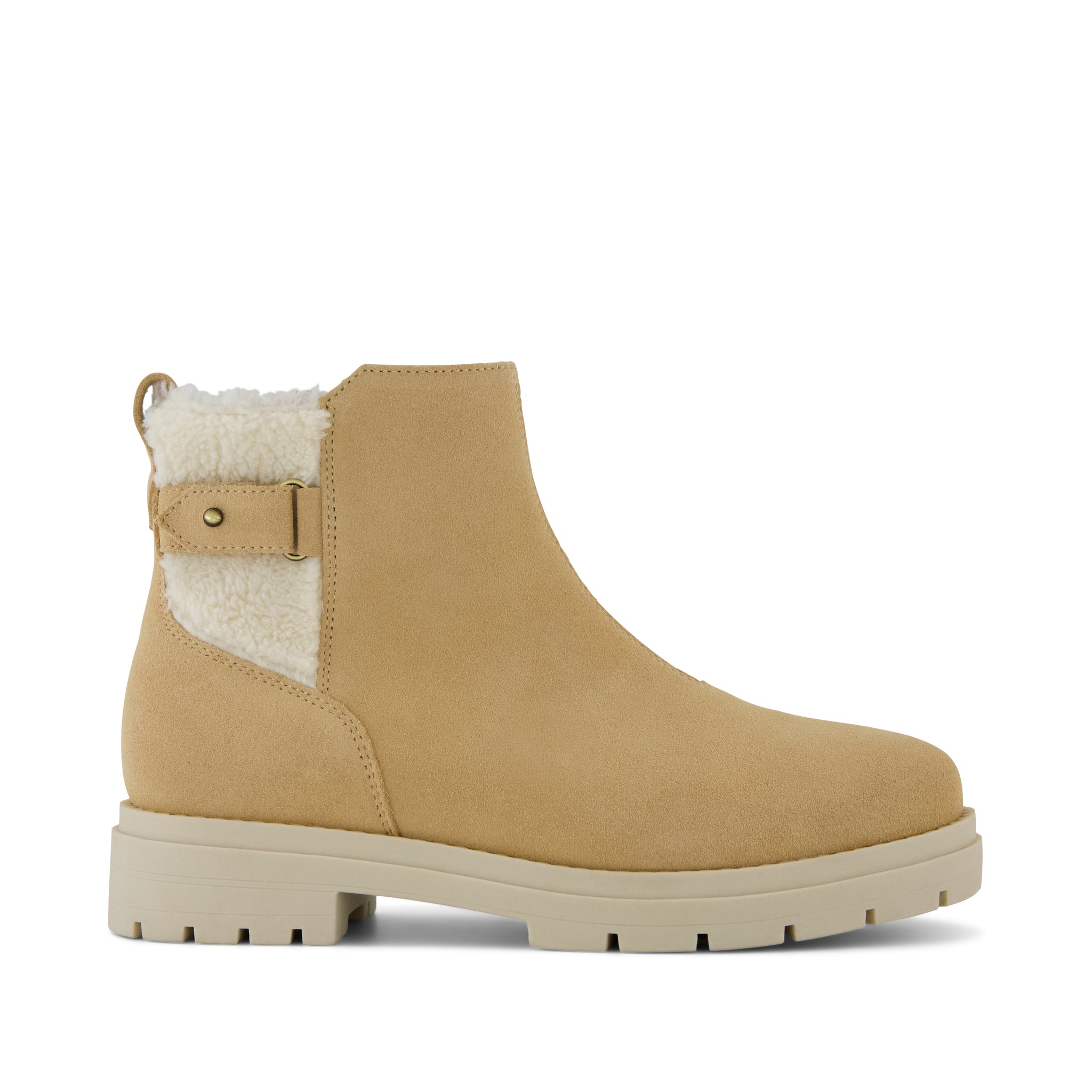 Astrid Boot - Water Repellent Light Caramel Suede Side View