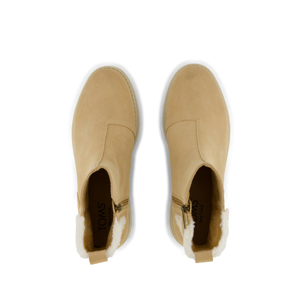 Astrid Boot - Water Repellent Light Caramel Suede Top View