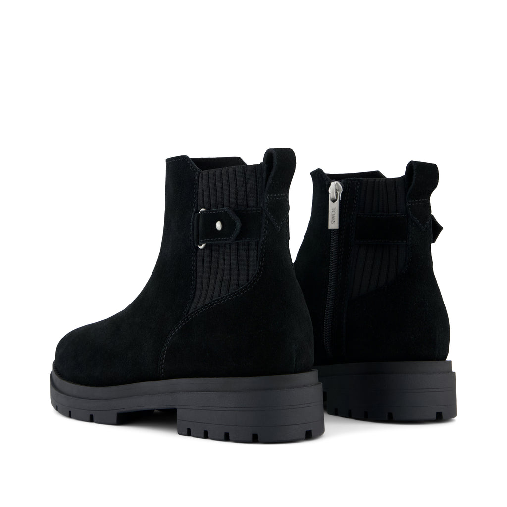 Astrid Boot - Water Repellent Black Suede Back View