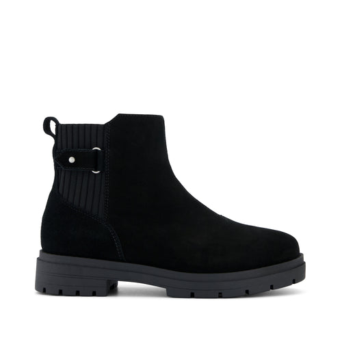 Astrid Boot - Water Repellent Black Suede Side View