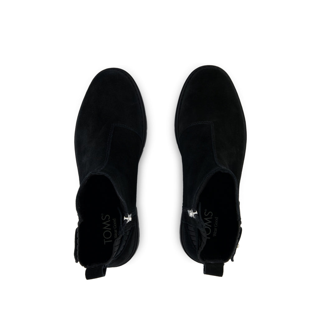 Astrid Boot - Water Repellent Black Suede Top View