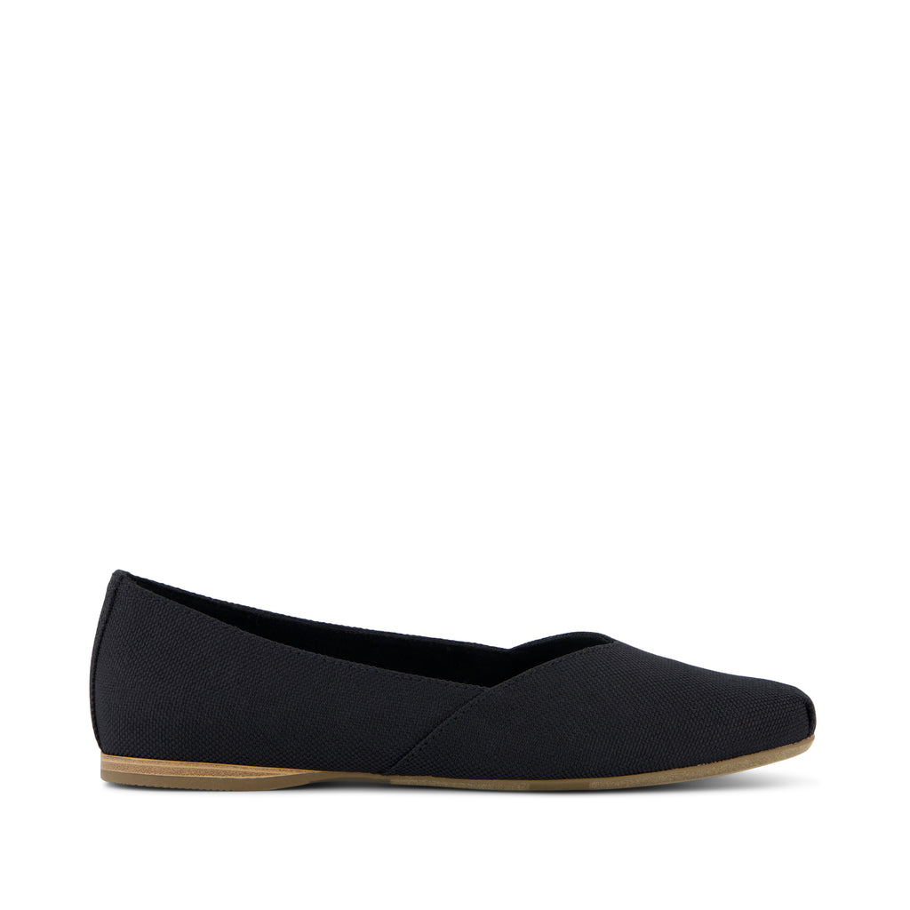 Gemma Flat - Black Heavy Canvas Side View