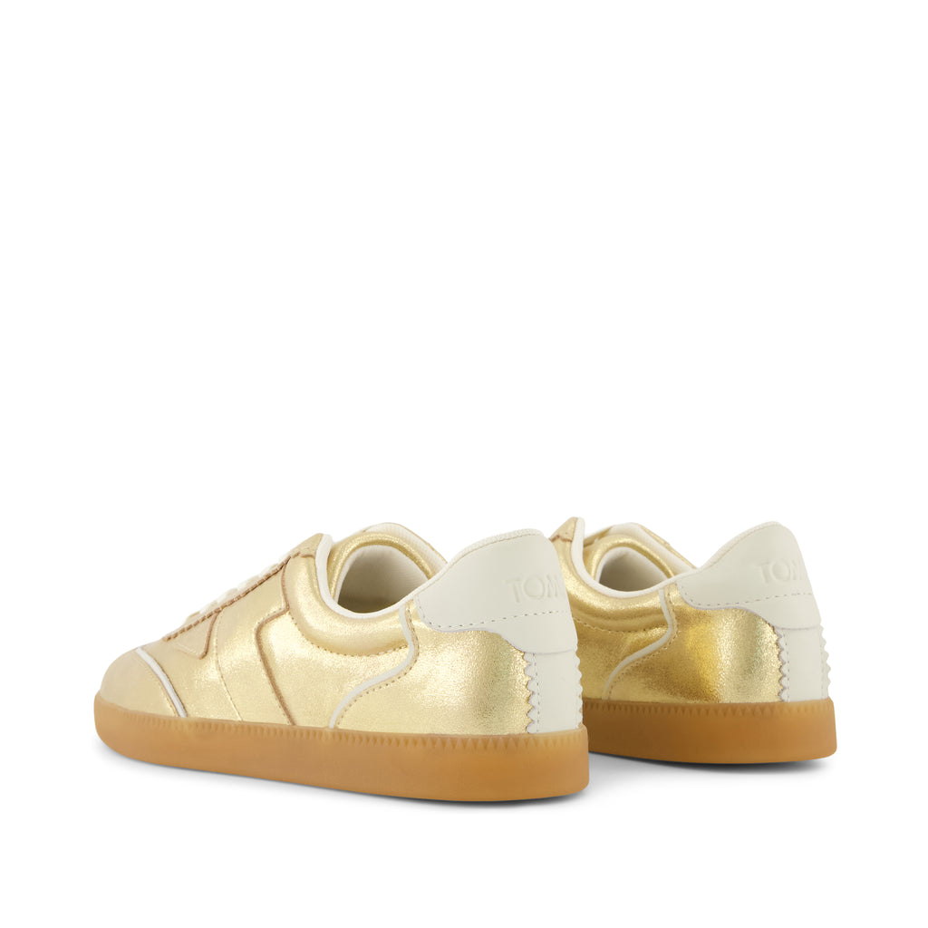 Collins Casual Lace-Up Sneaker - Gold Metallic Leather Back View