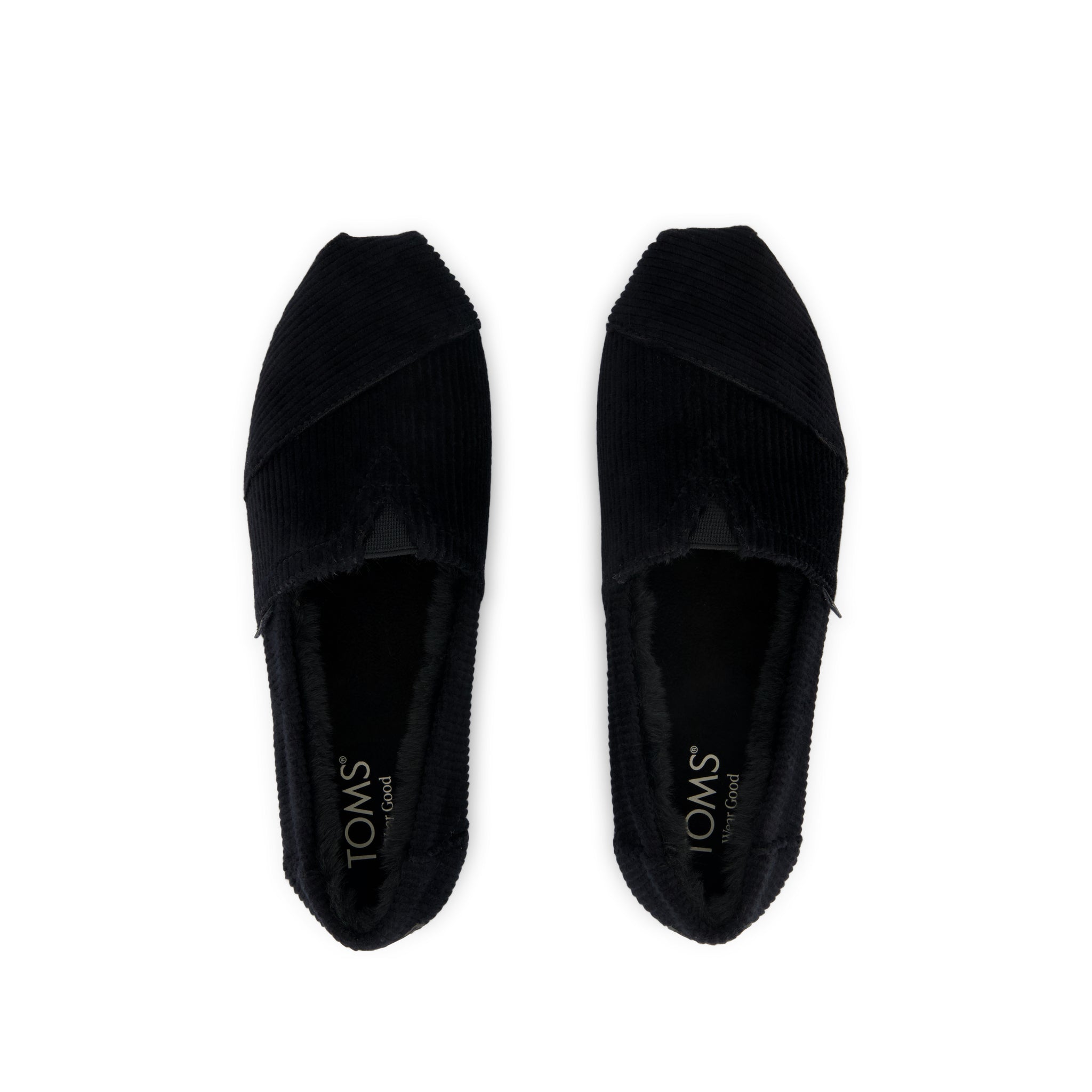 Alpargata Classic - Black Velvet Faux Fur Top View