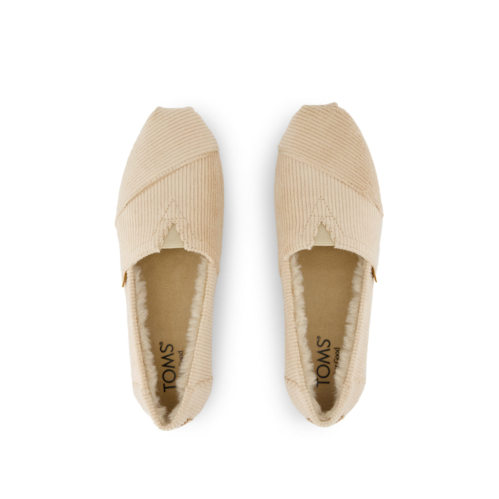 Alpargata Classic - Oatmeal Velvet Faux Fur Top View